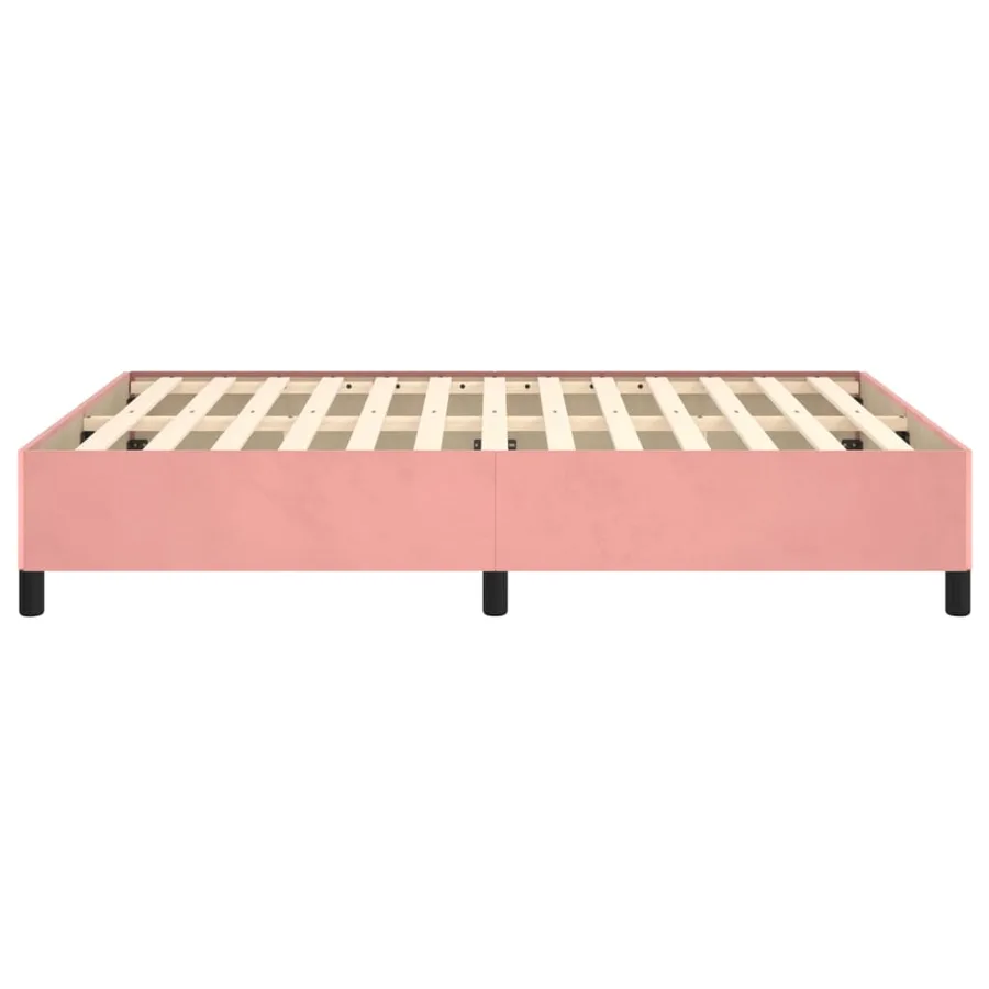 Cadre de lit sans matelas rose 140x190 cm velours - 6