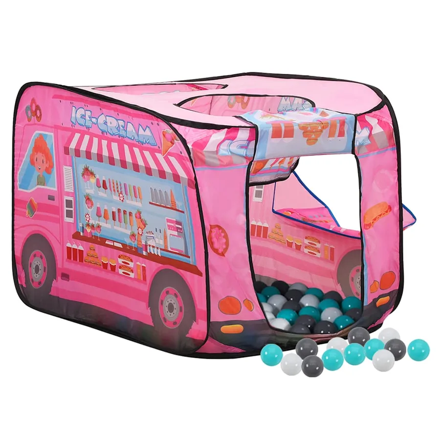 Tente de jeu pour enfants avec 250 balles Rose 70x112x70 cm - 2