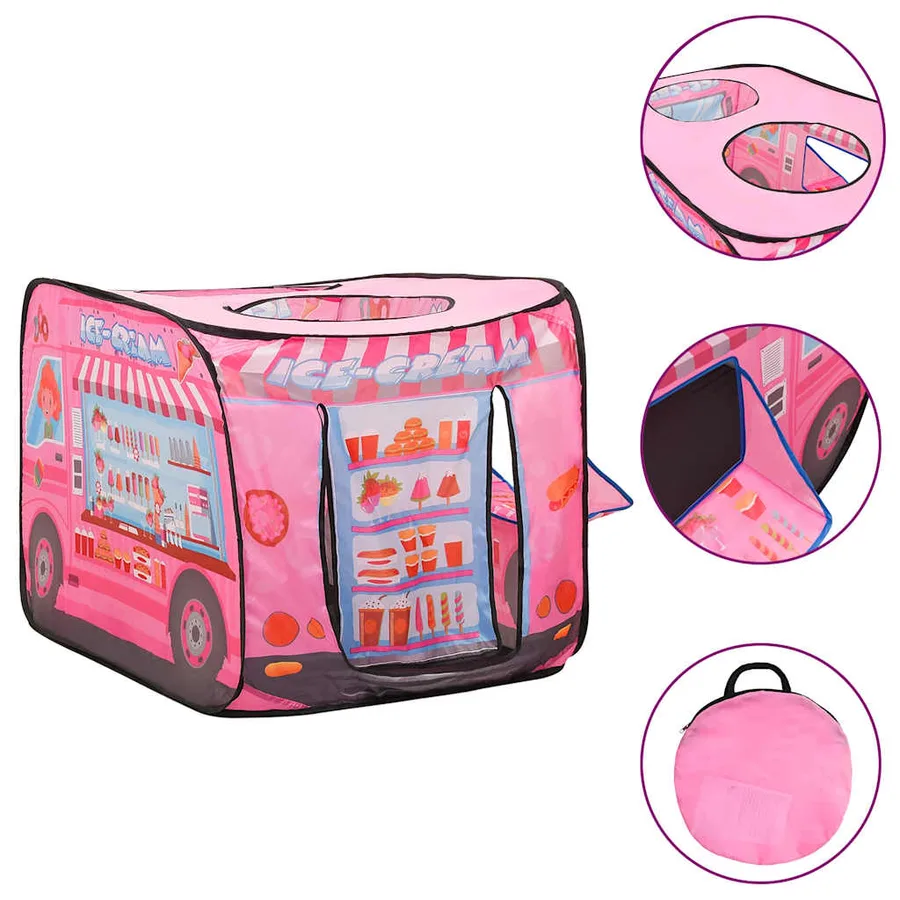 Tente de jeu pour enfants avec 250 balles Rose 70x112x70 cm - 3