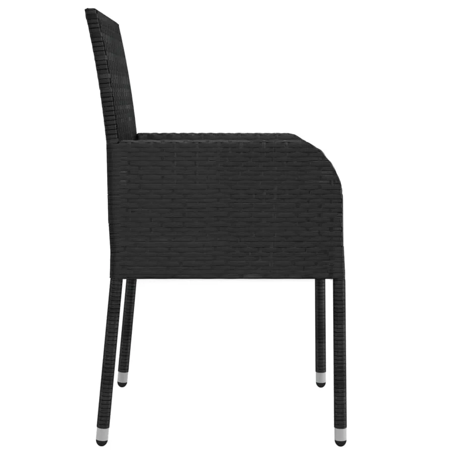Ensemble à manger de jardin coussins 7pcs Noir Résine tressée - 6