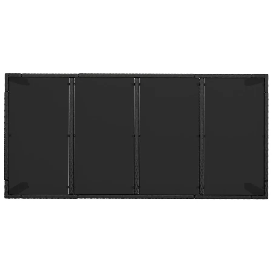 Ensemble à manger de jardin coussins 7pcs Noir Résine tressée - 8
