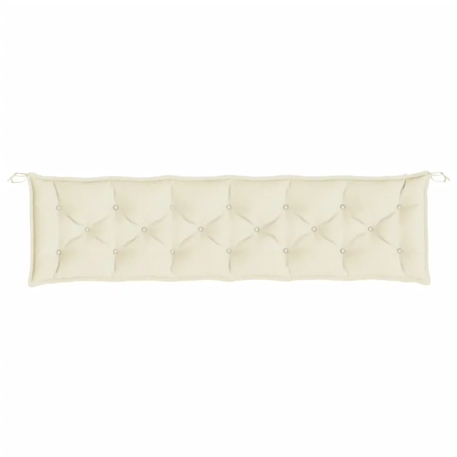 Coussin de banc de jardin blanc crème 200x50x7 cm tissu oxford - 4