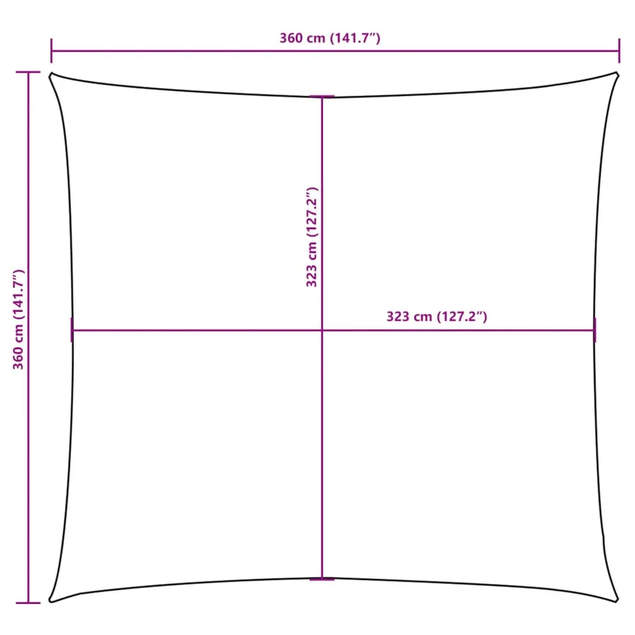 Voile de parasol tissu oxford carré 3,6x3,6 m terre cuite - 10