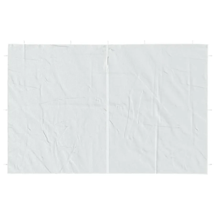 Parois de tente de réception 2 pcs et fermeture éclair PE Blanc - 3
