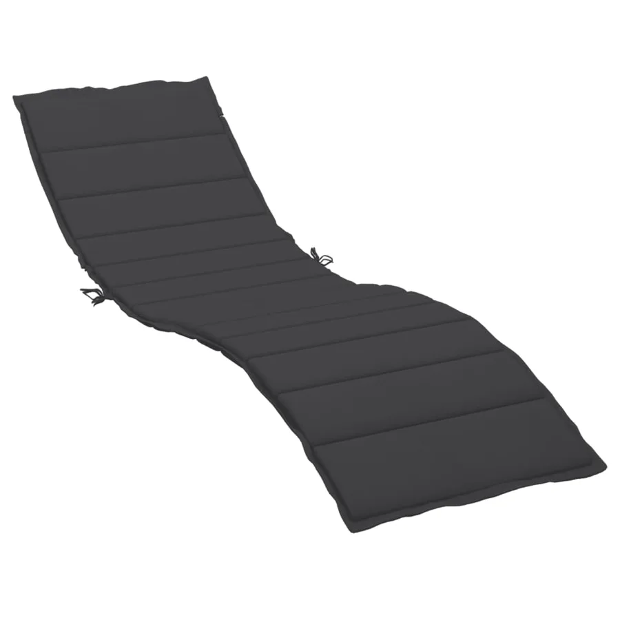 Coussin de chaise longue noir 200x60x3 cm tissu oxford - 2