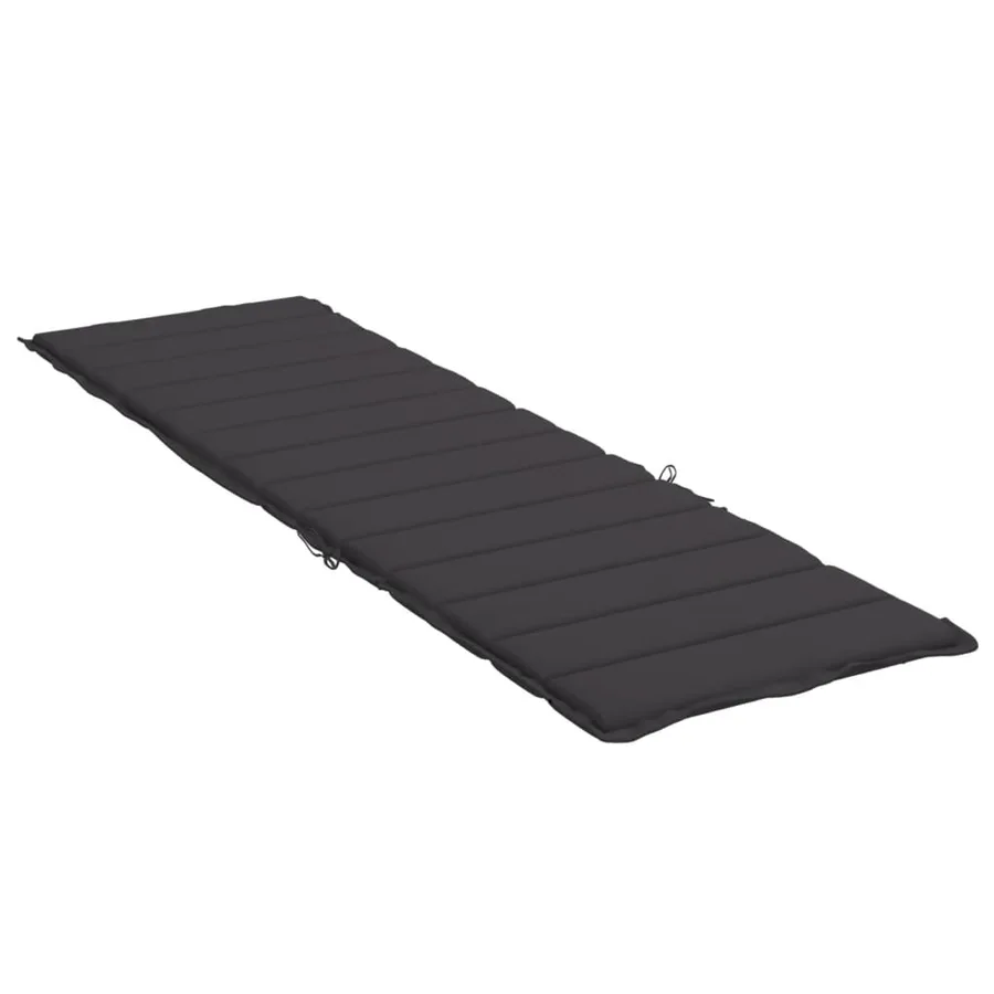 Coussin de chaise longue noir 200x60x3 cm tissu oxford - 4