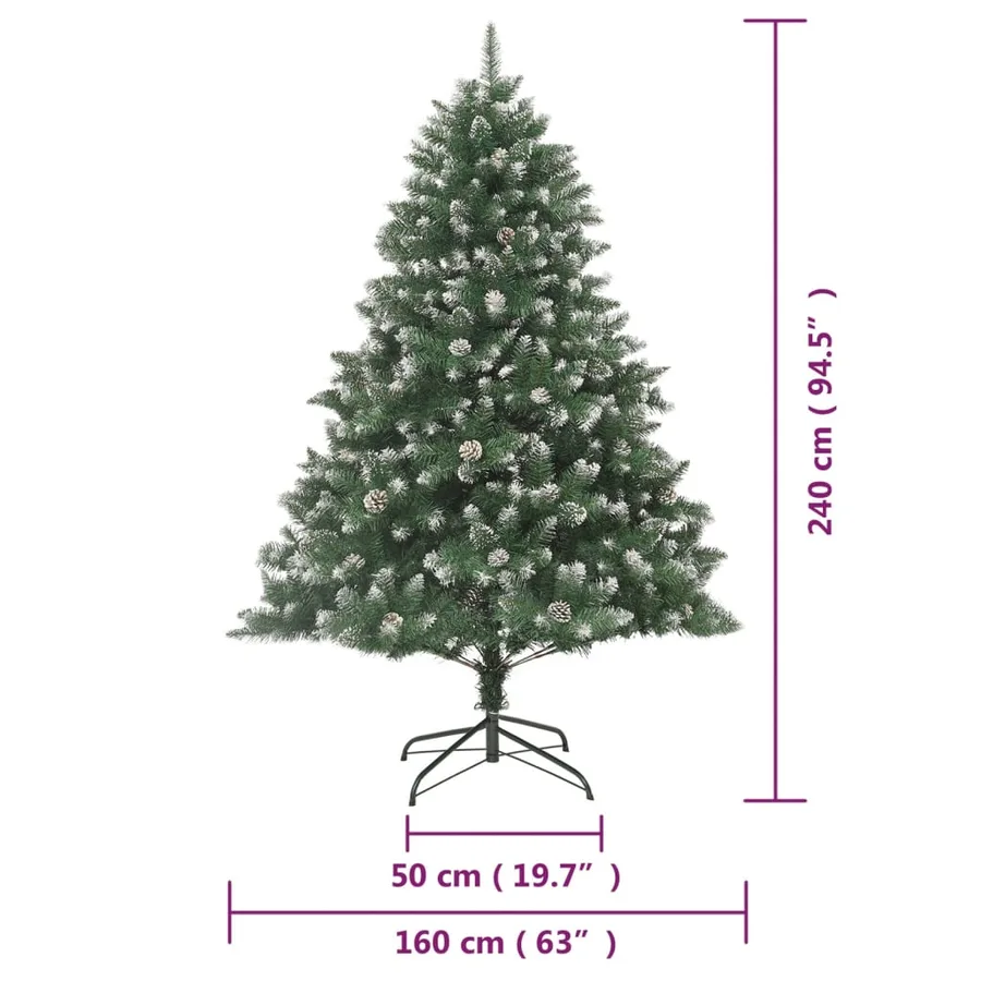 Sapin de Noël artificiel avec support 240 cm PVC - 9