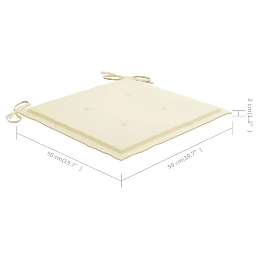 Chaises de jardin empilables avec coussins lot de 8 Teck solide - 11