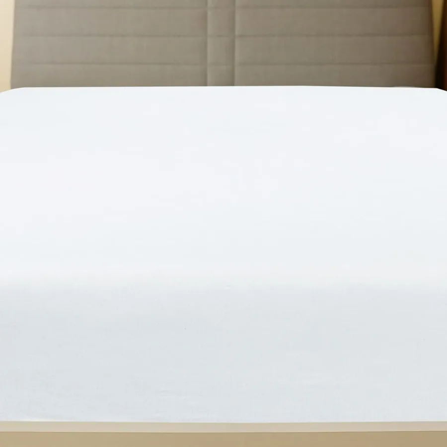 Drap-housse Jersey Blanc 160x200 cm Coton - 3