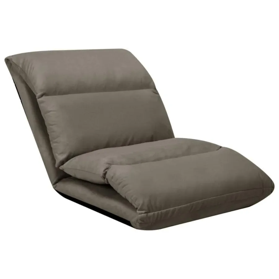 Chaise pliable de sol Gris foncé Microfibre - 4