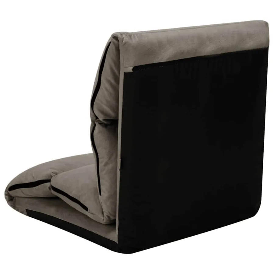 Chaise pliable de sol Gris foncé Microfibre - 7