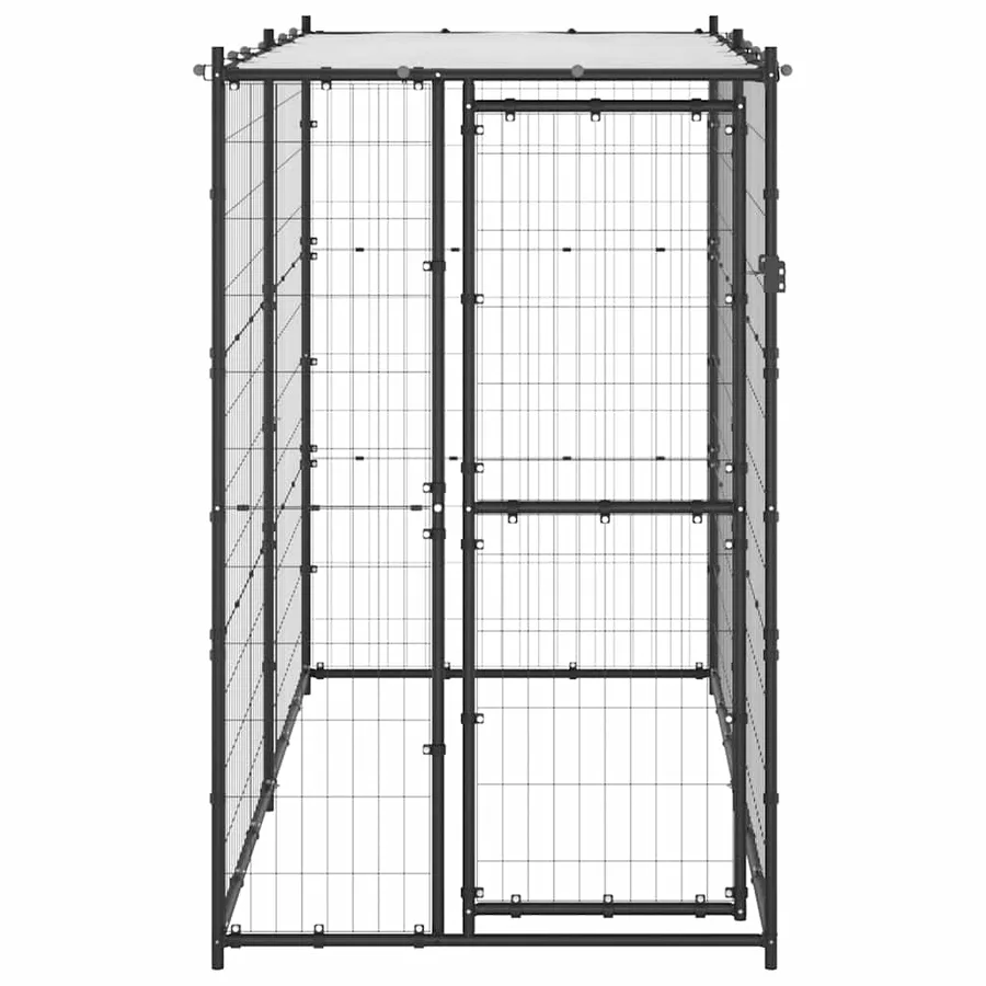 Chenil d'extérieur pour chiens Acier avec toit 110x220x180 cm - 2