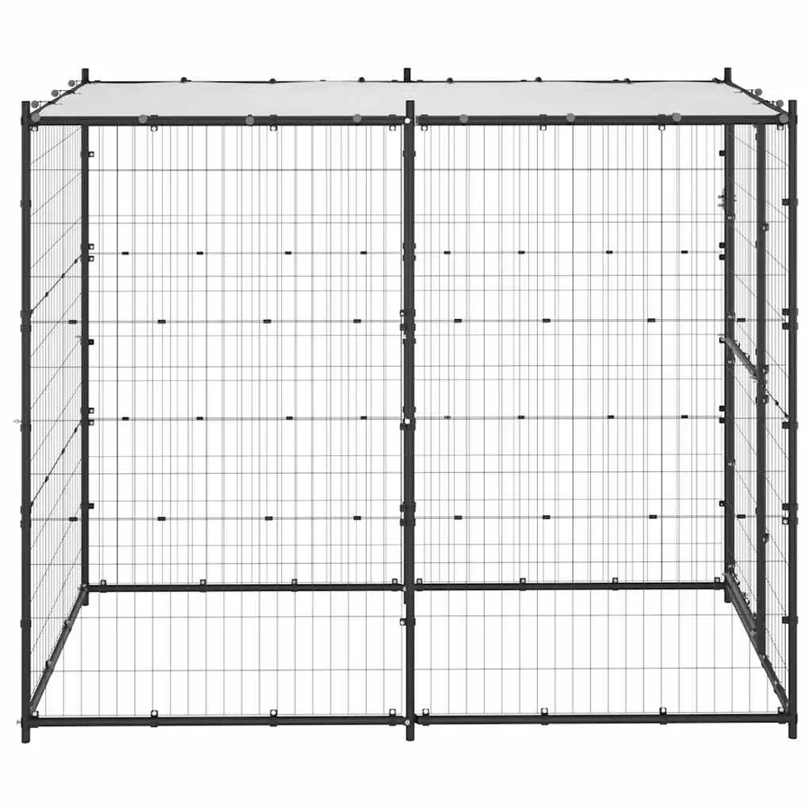 Chenil d'extérieur pour chiens Acier avec toit 110x220x180 cm - 3