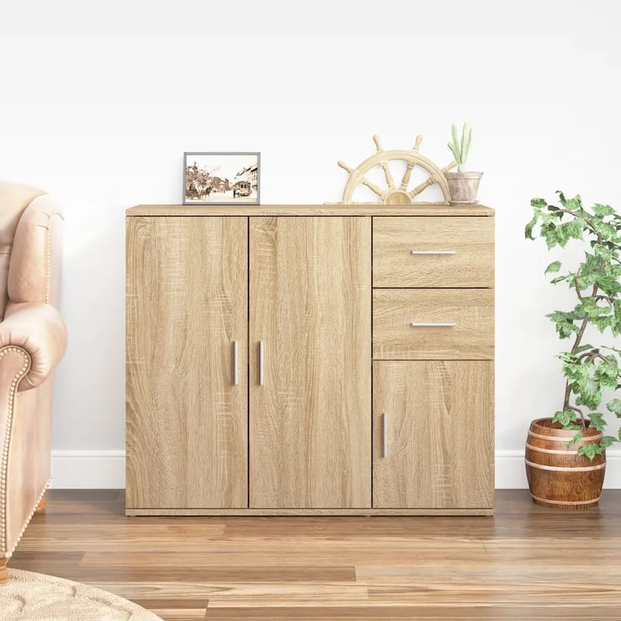 Buffet Chêne Sonoma 91x29,5x75 cm Bois d'ingénierie
