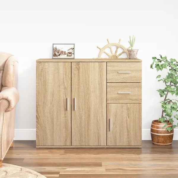 Buffet Chêne Sonoma 91x29,5x75 cm Bois d'ingénierie