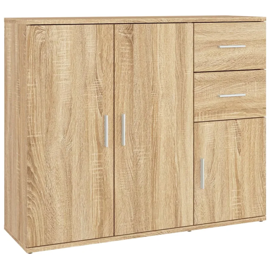 Buffet Chêne Sonoma 91x29,5x75 cm Bois d'ingénierie - 2