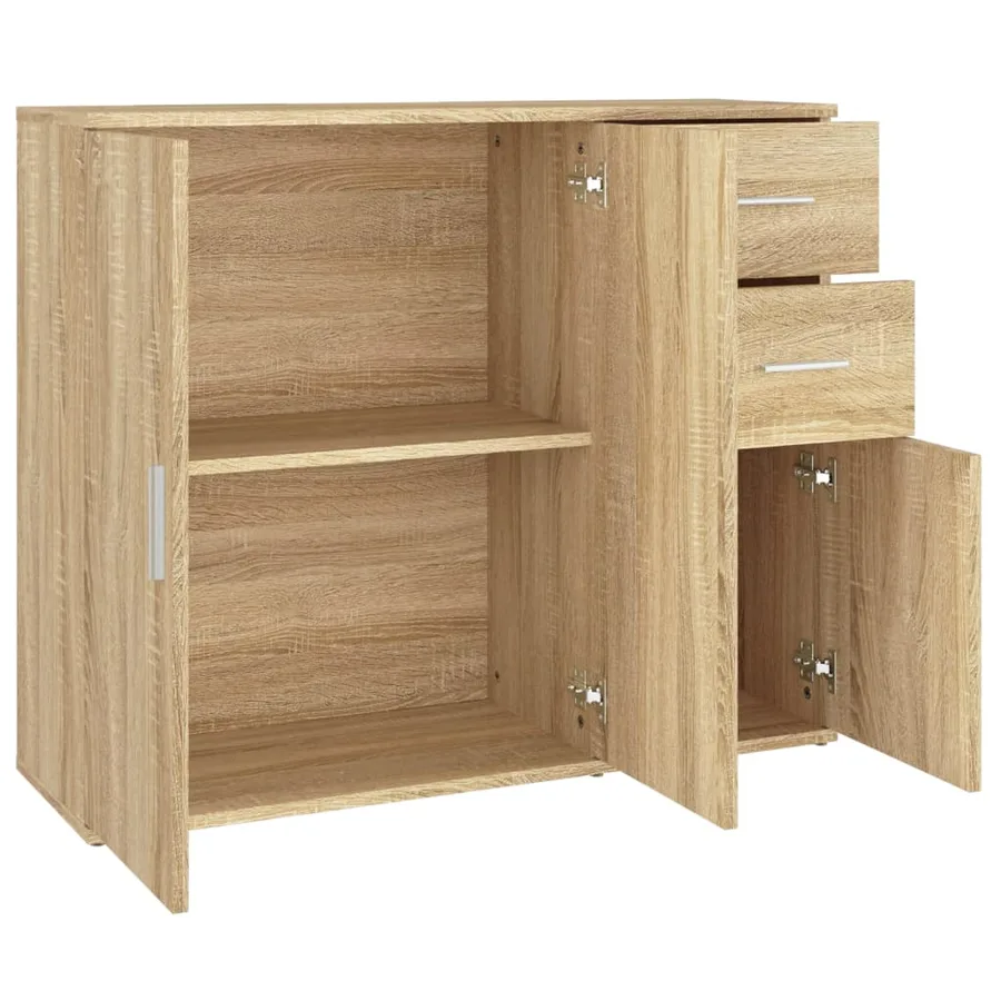 Buffet Chêne Sonoma 91x29,5x75 cm Bois d'ingénierie - 8