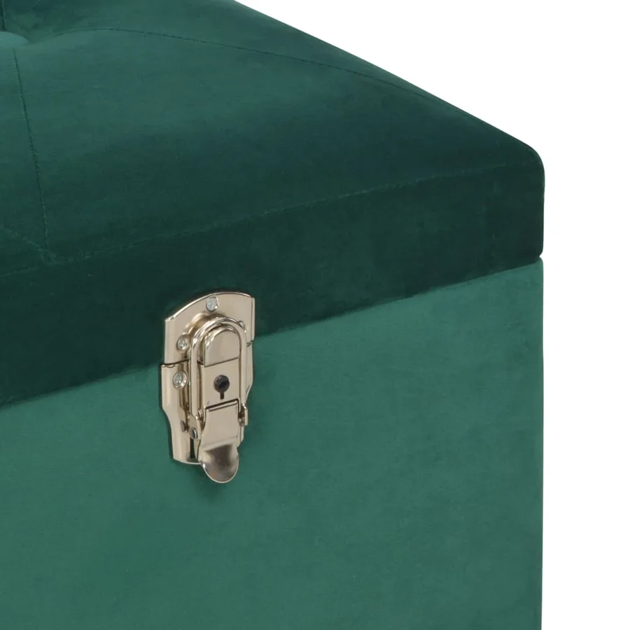 Banc avec compartiment de rangement 105 cm Vert Velours - 6