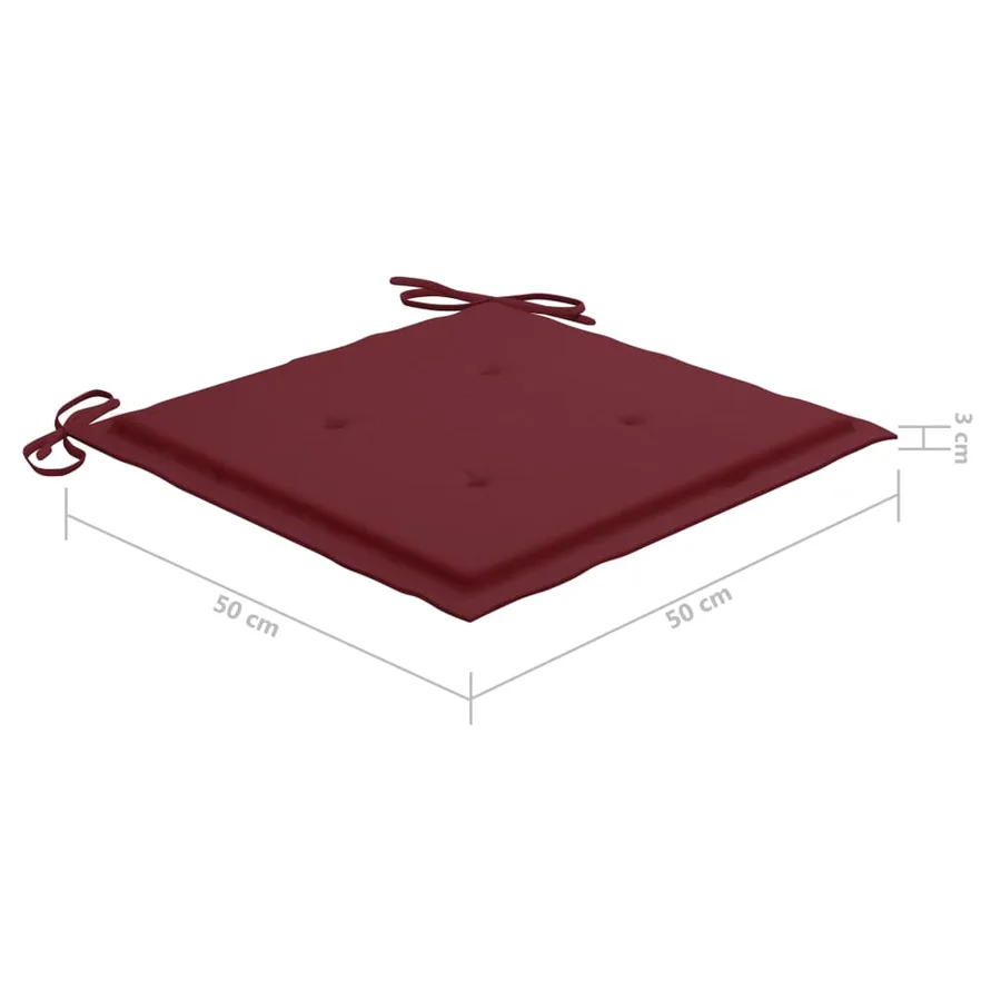 Chaises de jardin empilables avec coussins lot de 8 Teck solide - 11