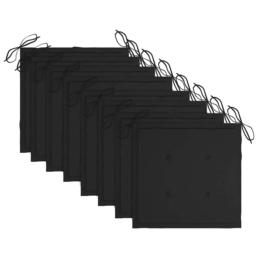 Chaises de jardin empilables avec coussins lot de 8 Teck solide - 20