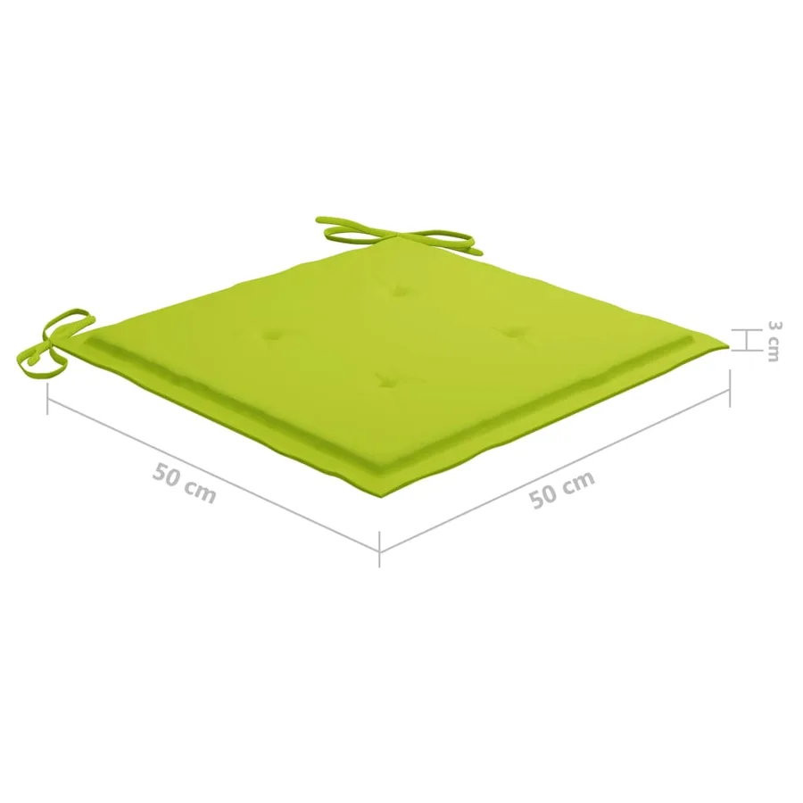 Chaises de jardin empilables avec coussins lot de 4 Teck solide - 13