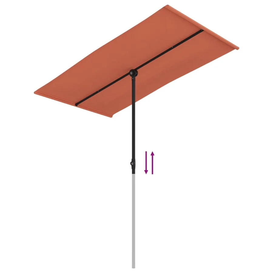 Parasol de jardin avec mât en aluminium 180x110 cm Terre cuite - 7
