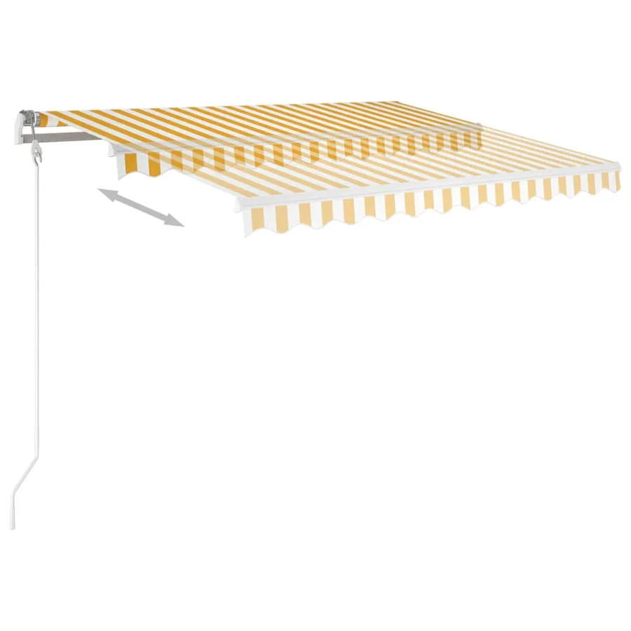 Auvent automatique capteur de vent/LED 350x250cm Jaune et blanc - 3