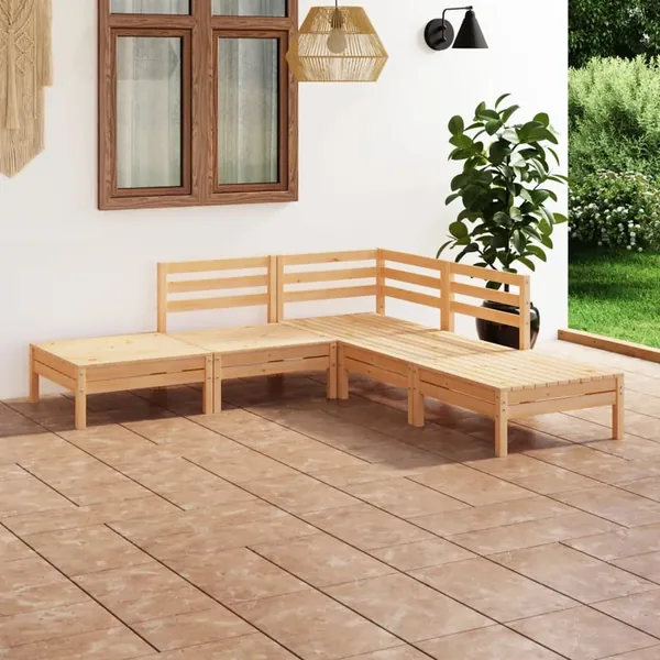 Salon de jardin 5 pcs Bois de pin massif