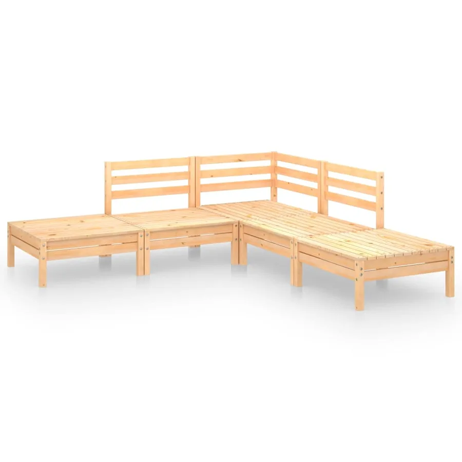 Salon de jardin 5 pcs Bois de pin massif - 2