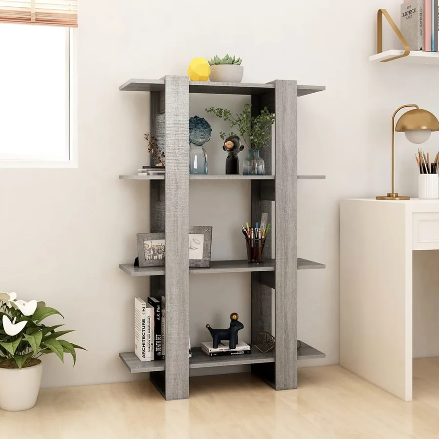 Bibliothèque/Séparateur de pièce Sonoma gris 80x30x123,5 cm - 3