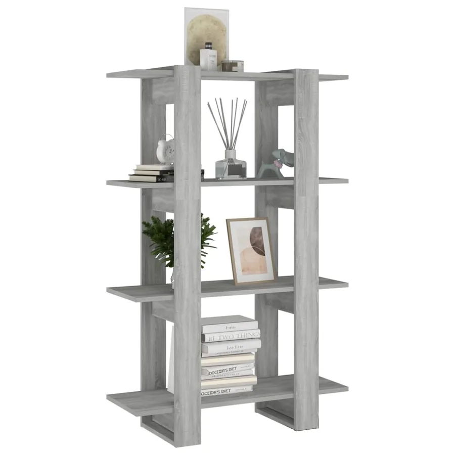 Bibliothèque/Séparateur de pièce Sonoma gris 80x30x123,5 cm - 4