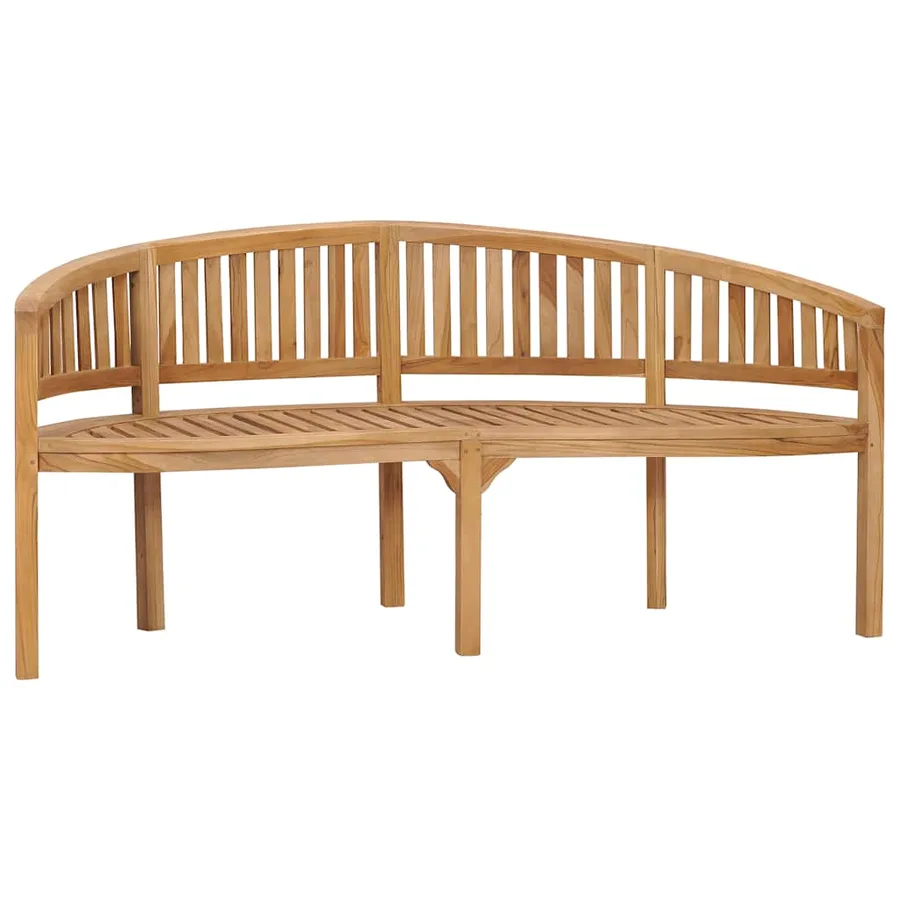 Banc de jardin en forme de banane 180 cm bois de teck solide - 2