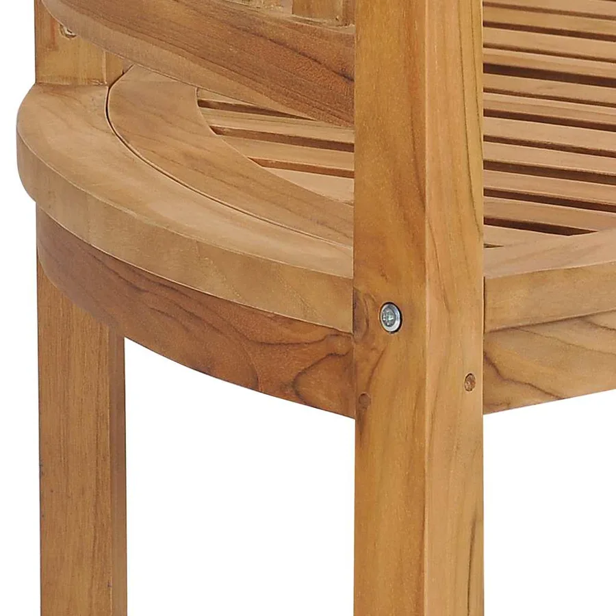 Banc de jardin en forme de banane 180 cm bois de teck solide - 8