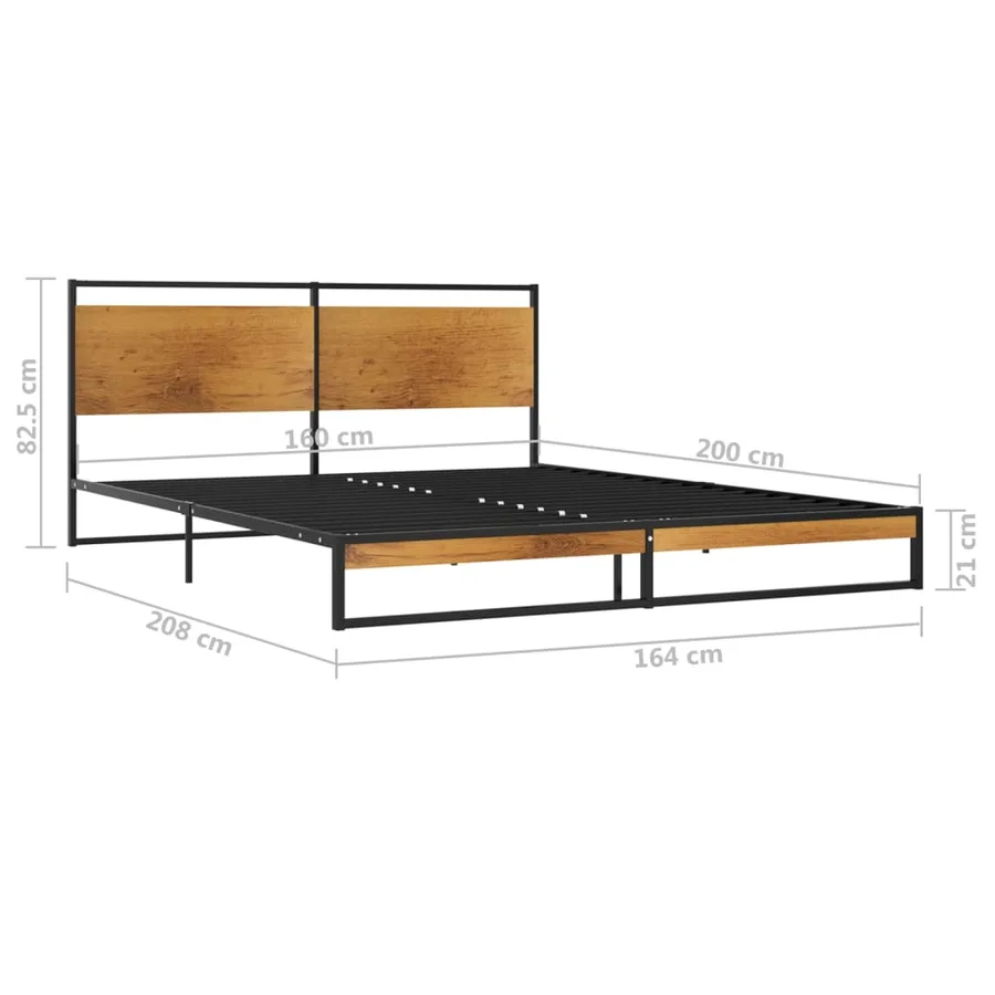 Cadre de lit sans matelas métal 160x200 cm - 6