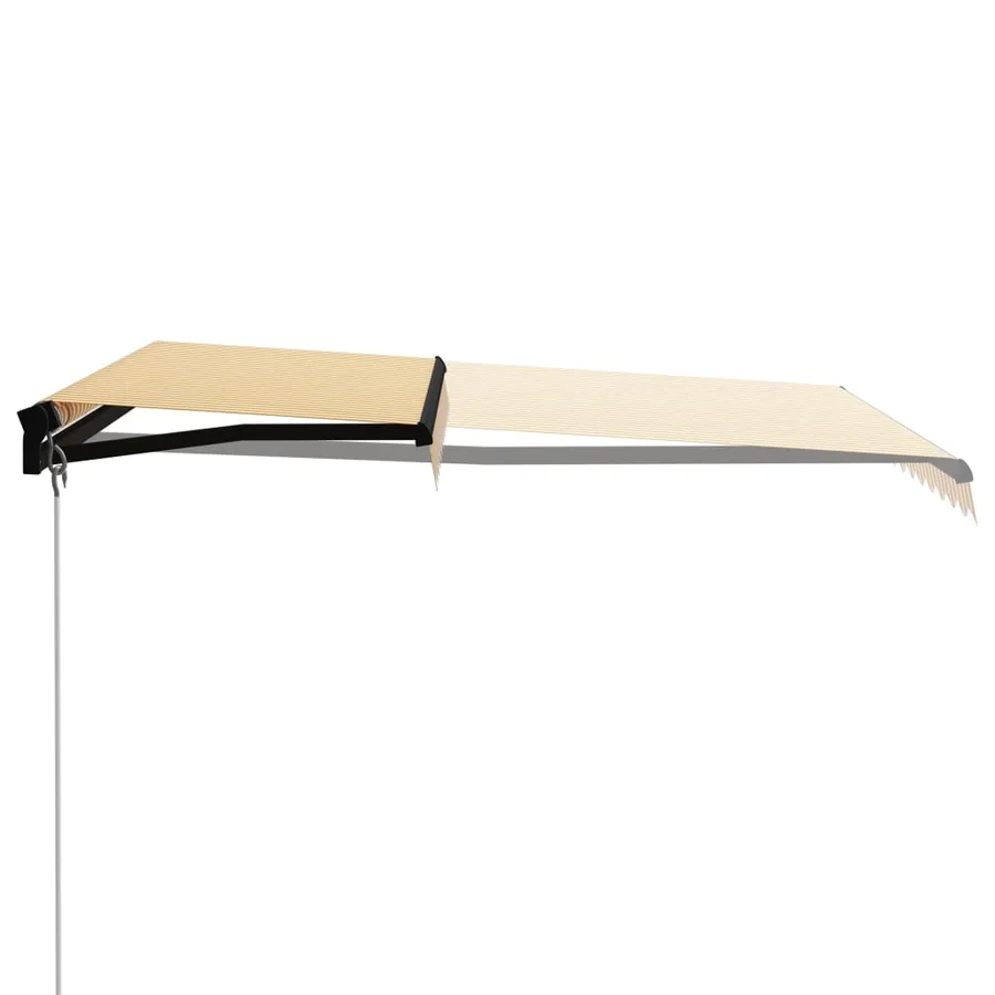 Auvent manuel rétractable 300x250 cm Jaune et blanc - 2