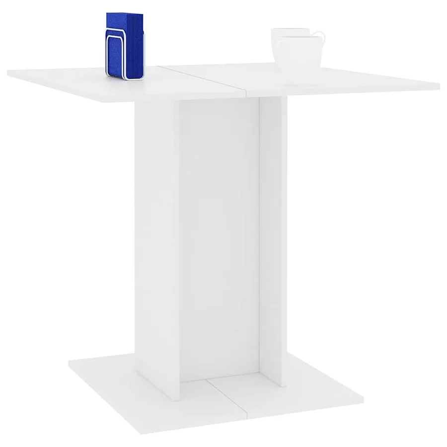 Table à manger Blanc 80x80x75 cm bois d'ingénierie - 5