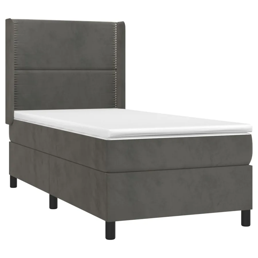 Sommier à lattes de lit avec matelas Gris foncé 100x200 cm - 3