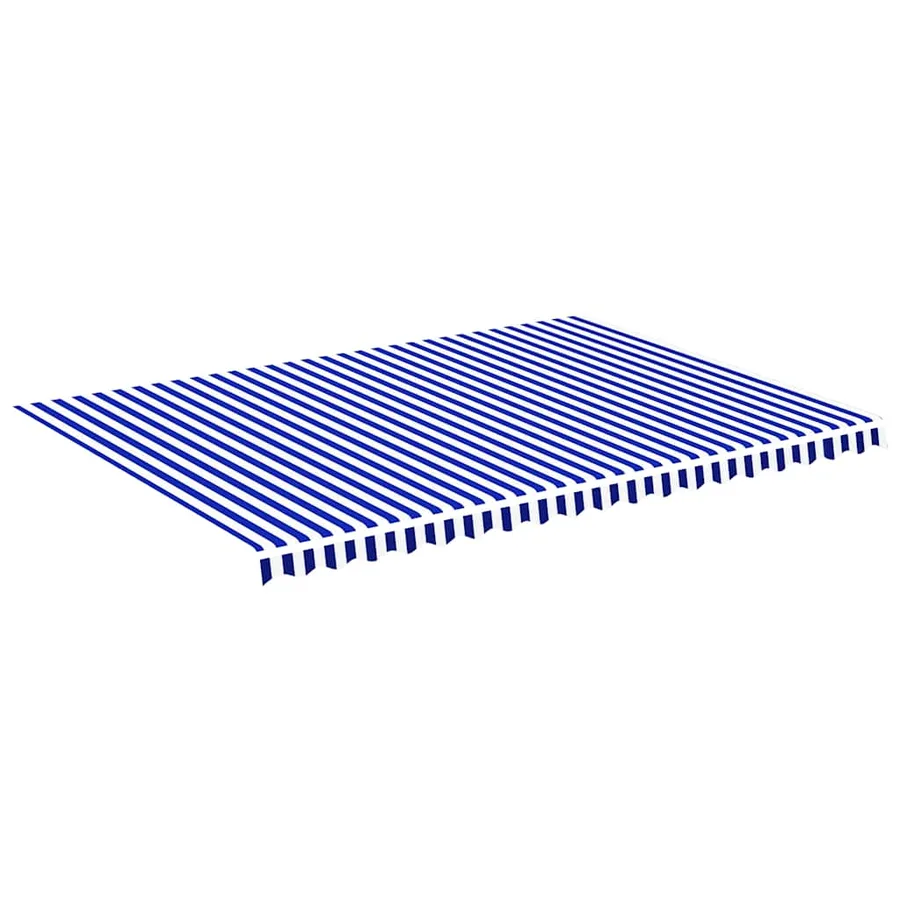 Tissu de remplacement pour auvent bleu et blanc 5x3,5 m polyester - 2