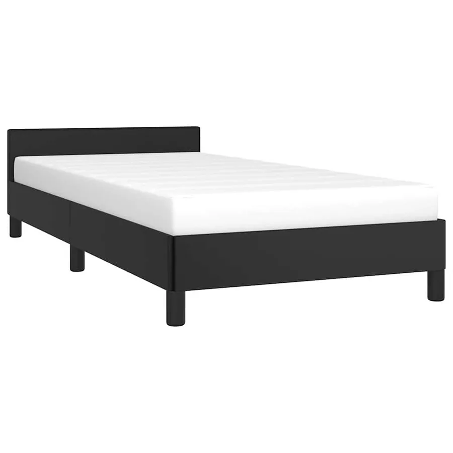 Cadre de lit avec tête de lit sans matelas noir 80x200 cm - 3