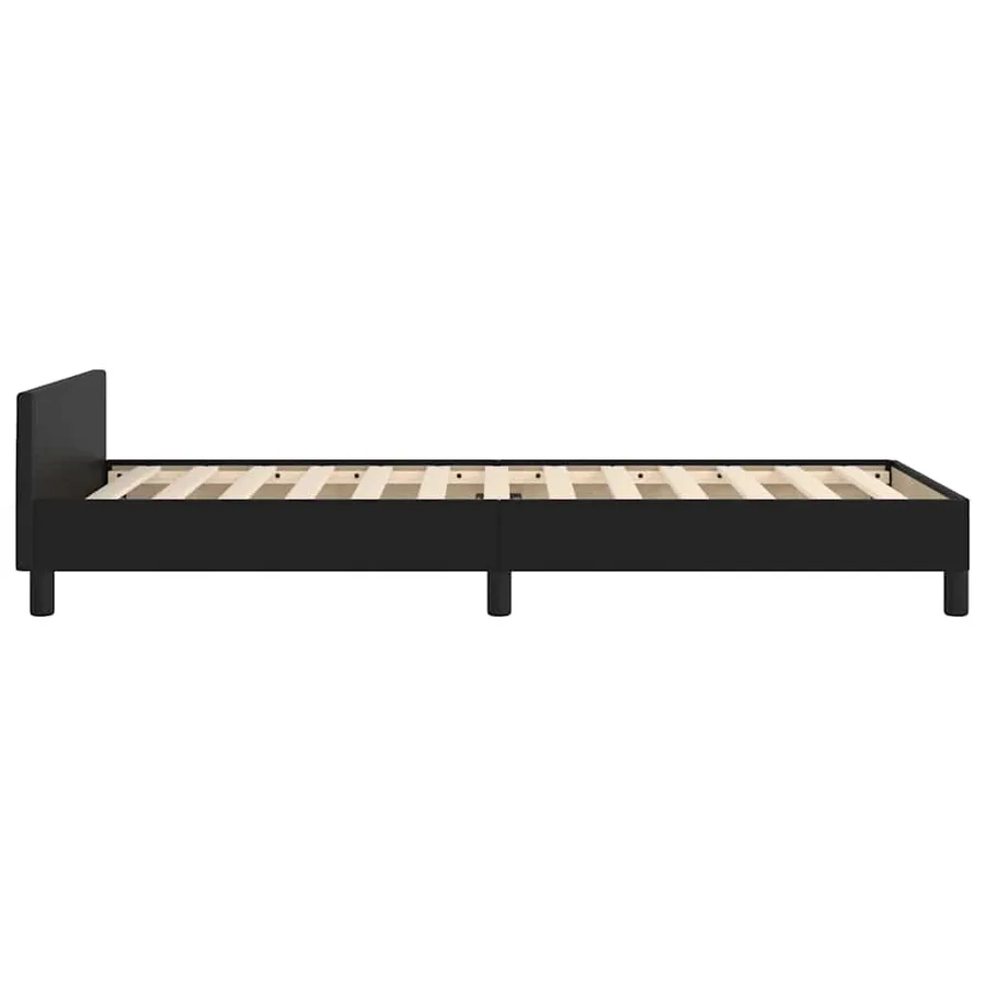 Cadre de lit avec tête de lit sans matelas noir 80x200 cm - 6