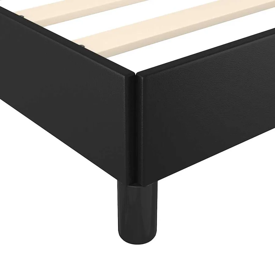 Cadre de lit avec tête de lit sans matelas noir 80x200 cm - 7