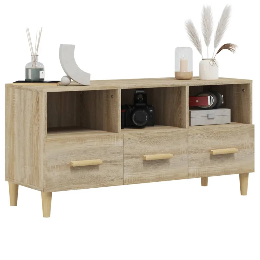 Meuble TV Chêne sonoma 102x36x50 cm Bois d'ingénierie - 4