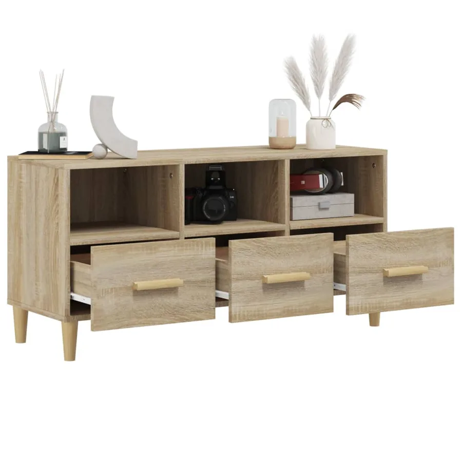 Meuble TV Chêne sonoma 102x36x50 cm Bois d'ingénierie - 5