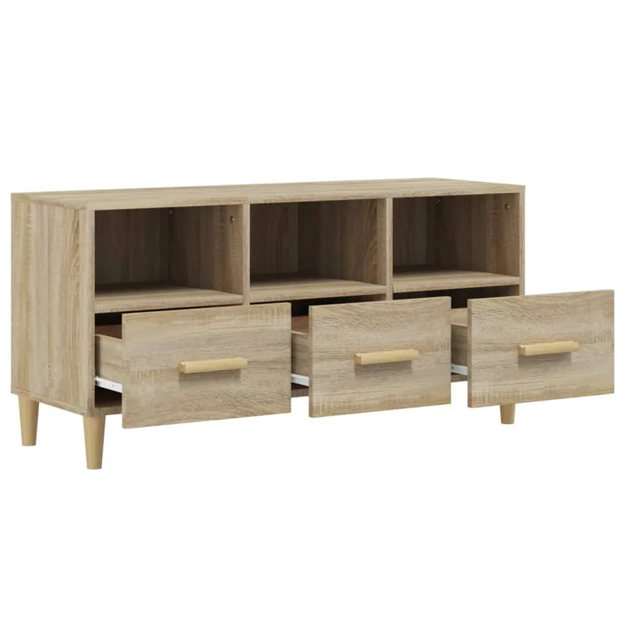 Meuble TV Chêne sonoma 102x36x50 cm Bois d'ingénierie - 7
