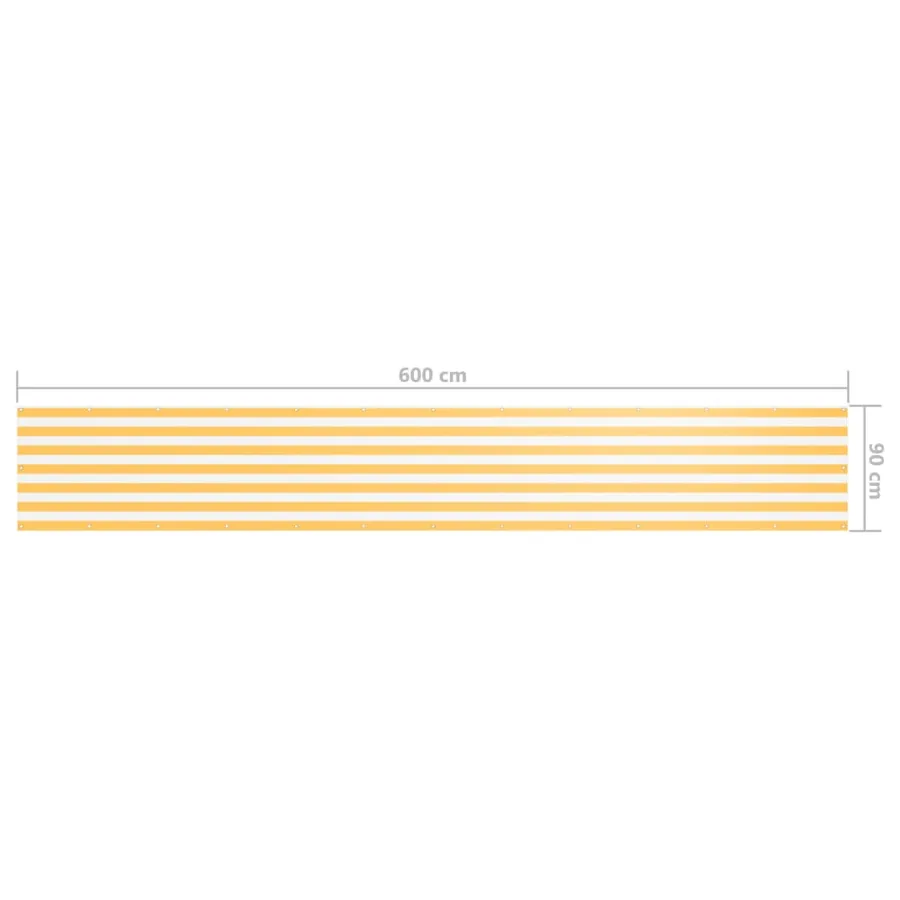 Écran de balcon Blanc et jaune 90x600 cm Tissu Oxford - 5