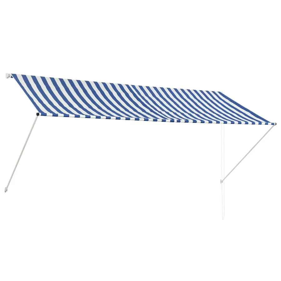 Auvent rétractable 300x150 cm Bleu et blanc - 2