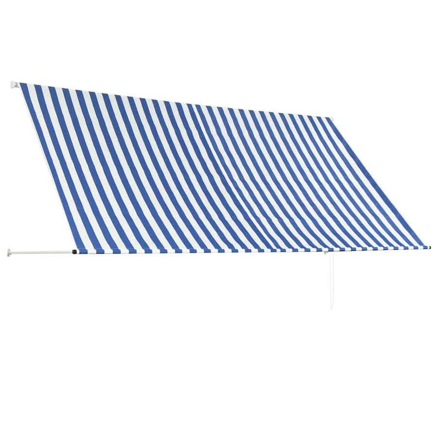 Auvent rétractable 300x150 cm Bleu et blanc - 4