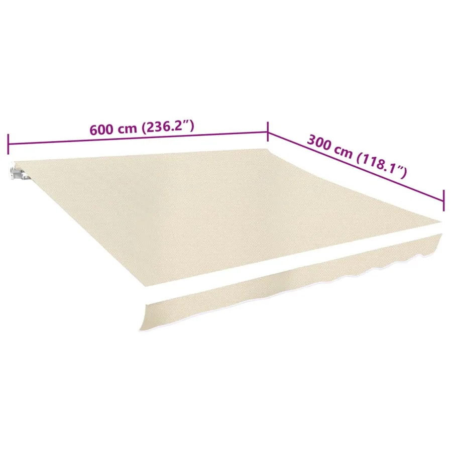 Tissu de remplacement pour auvent couleur crème 6x3 m polyester - 5