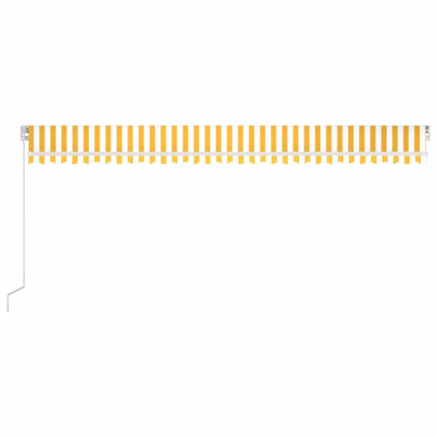 Auvent manuel rétractable avec LED 600x350 cm Jaune et blanc - 3