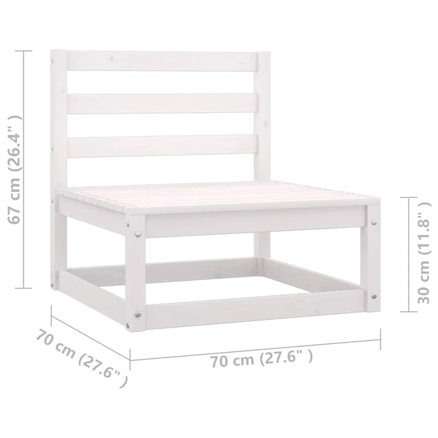 Salon de jardin 8 pcs avec coussins Bois de pin massif - 9